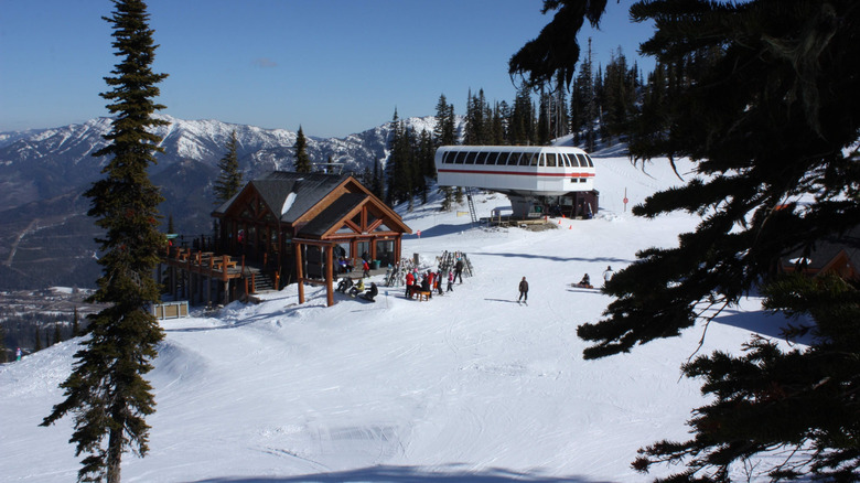 Fernie ski lift and mountain restaurant