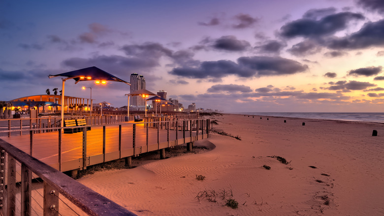 Isla Blanca Park on South Padre Island at dusk
