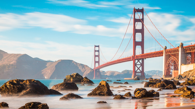 Golden Gate Bridge at beach