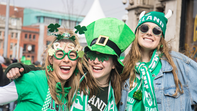 Women celebrating st patricks day