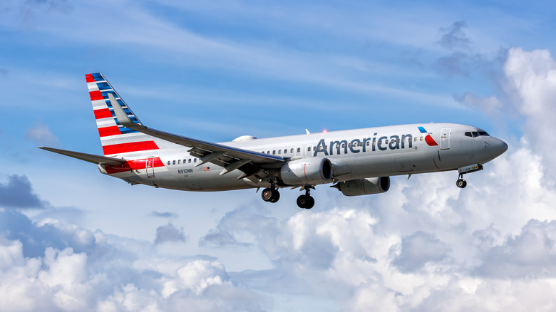 an American Airlines aeroplane in flight