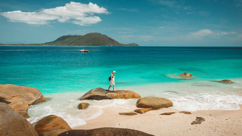 Beach on Fitzroy island near Cairns in Queensland, Australia