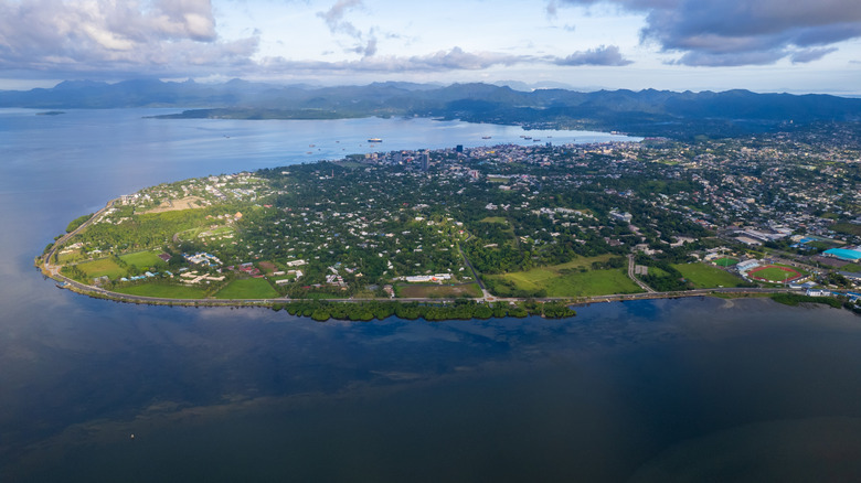 aerial panoramic view of the Fijian Capital city