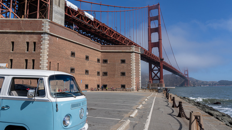 Volkswagen brick fort Golden Gate Bridge