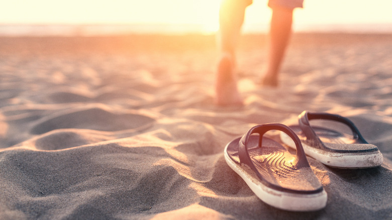 flip flops on the beach