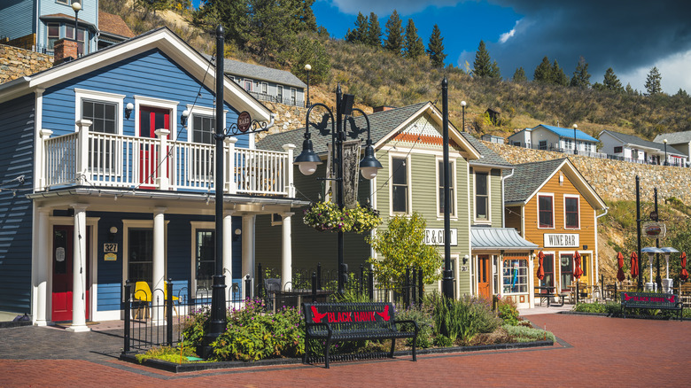 Colorful buildings in downtown Black Hawk