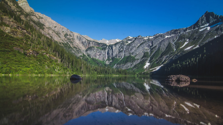 lake and mountains