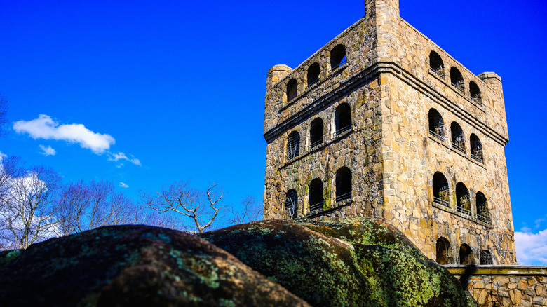 The Sleeping Giant Observation Tower stands atop Mt. Carmel in Connecticut