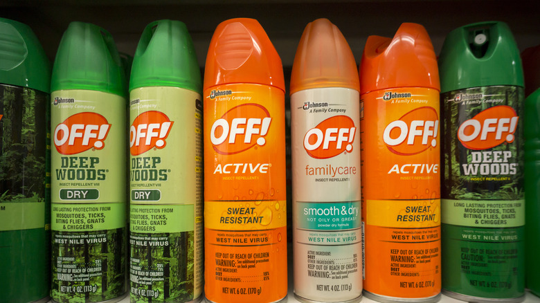 Containers of OFF! bug spray