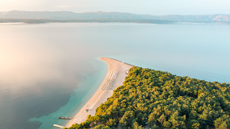 Aerial view of Zlatni Rat beach