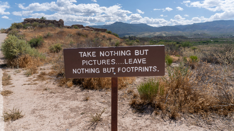 a sign in a national park