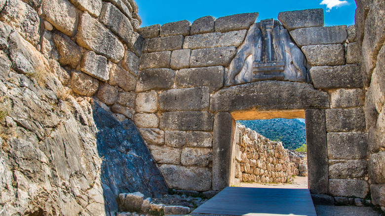 The Lion Gate at the ruins of Mycenae