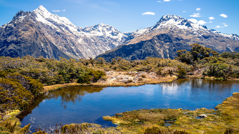 mountains and lake routeburn track