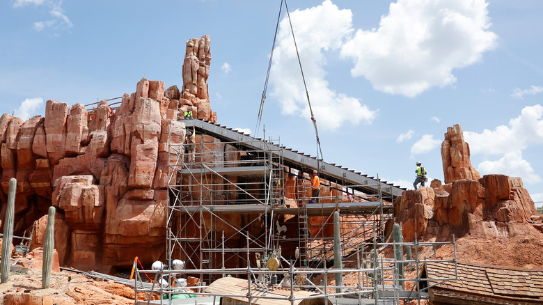 Construction work on Big Thunder Mountain Railroad at Disney World