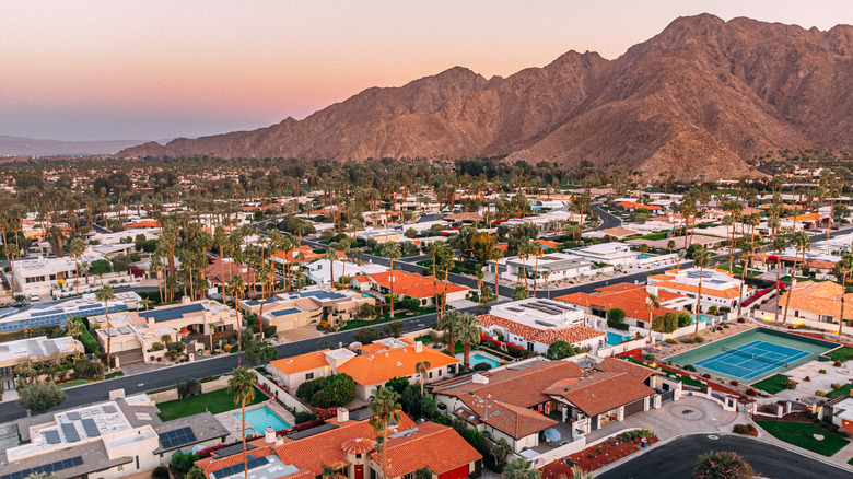 Ariel view over Palm Springs homes