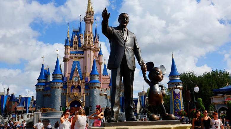 Statue of Walt Disney and Mickey Mouse at Disney World