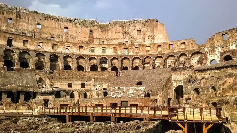 ancient arena interior, viewing platform