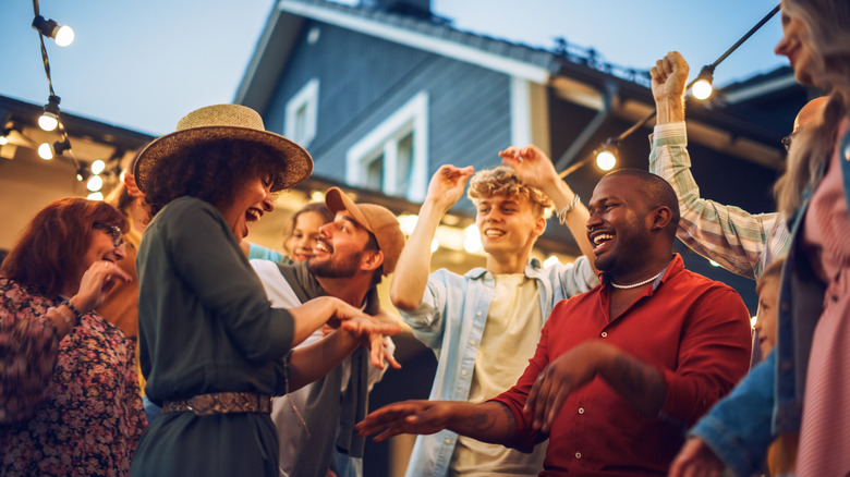 people dancing at music festival