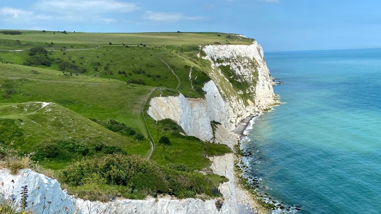 England's White Cliffs of Dover on a clear day