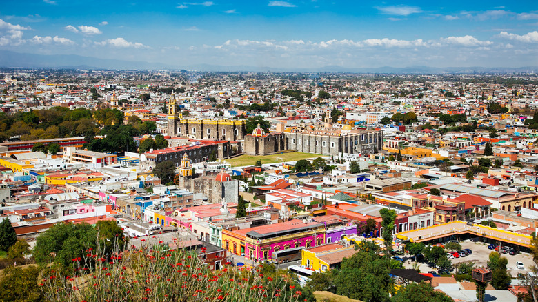 Aerial view of downtown Cholula