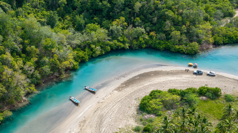 Aerial view of Tenacatita beach on the Jalisco coast
