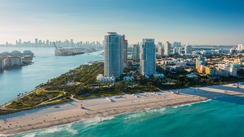 Miami beach and city