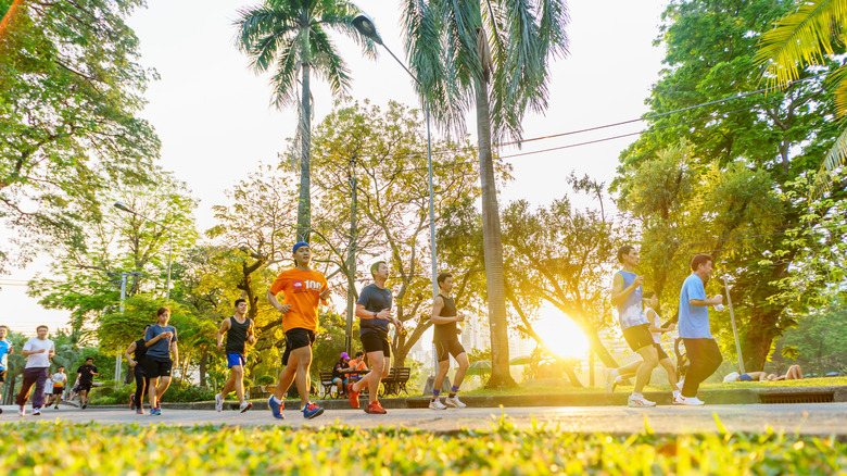 People jogging in Lumpini Park
