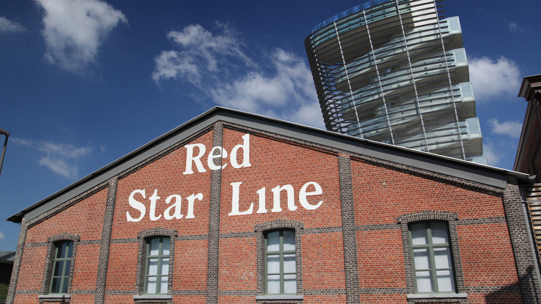 Red Star Line museum exterior, tower in background