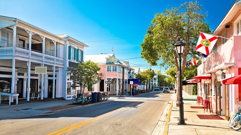 Colorful storefronts in Key West, Florida