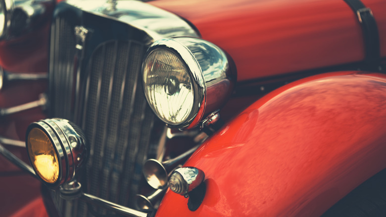 Red vintage Rolls Royce