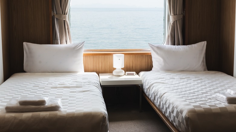 Two beds in cruise cabin