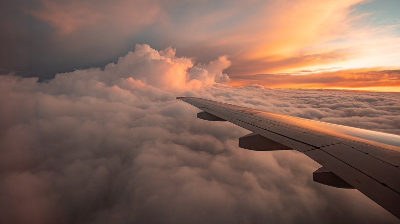 Sunset view from an airplane