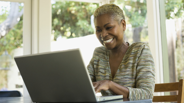 Woman on her computer 