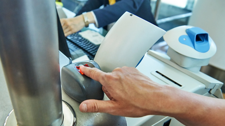 Fingerprint scanning at airport security