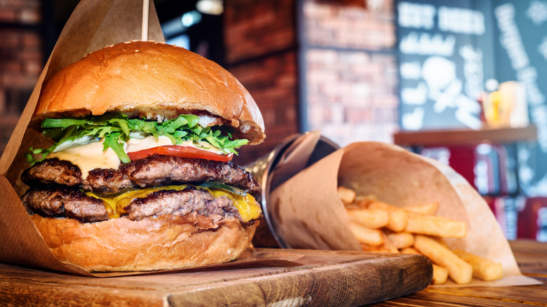 burger and fries
