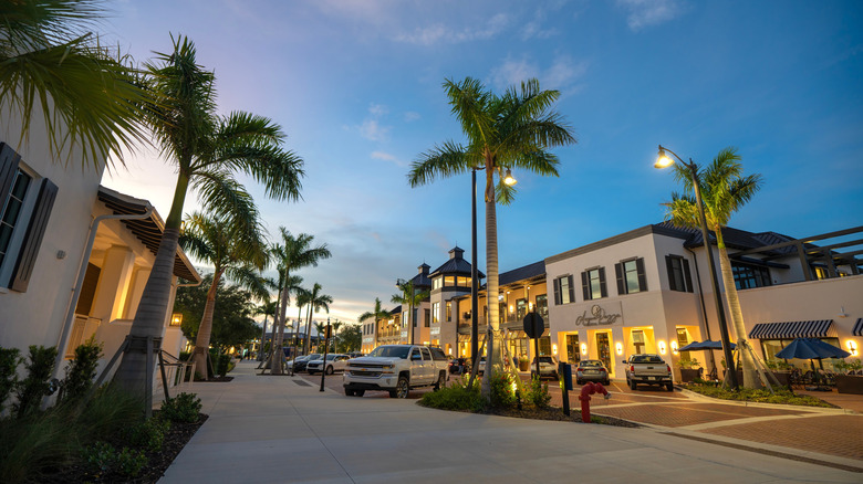 The walkable downtown area of Venice, Florida.