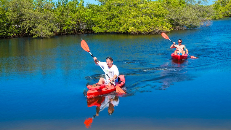 People cruising on boats at Robinson Preserve, Brandenton, Florida