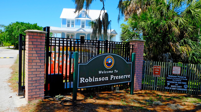 Welcome to Robinson Preserve sign at Bradenton, Florida.
