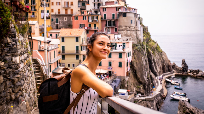 woman hiking at Cinque Terre
