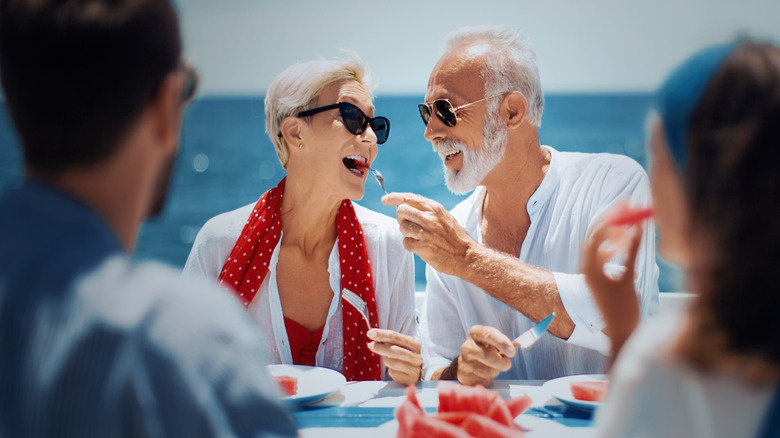 couple eating on cruise ship