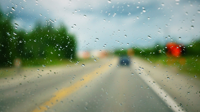 water on RV window