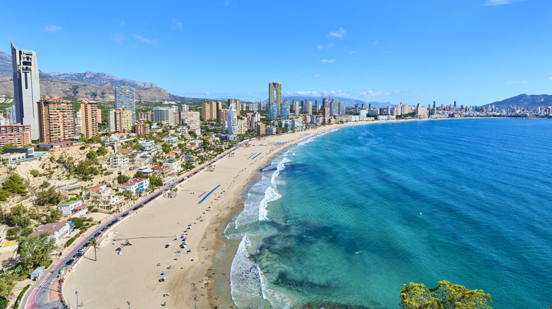 Benidorm Alicante beach coastal skyline