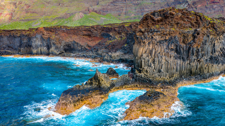 Basalt formations on the El Hierro coast.