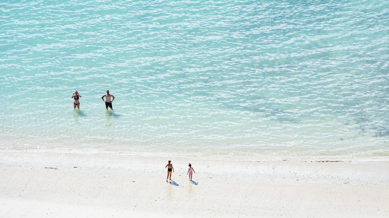 people enjoying pristine blue water