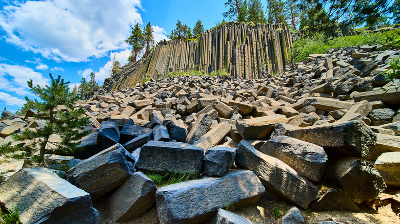 The basalt columns at Devils Postpile National Monument in California.