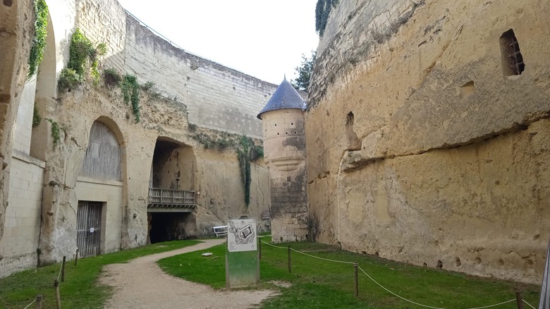 Inside the dry moat at Château de Brézé, an 11th-century castle in Bellevigne-les-Châteaux in the Pays de la Loire ﻿﻿region in Western France