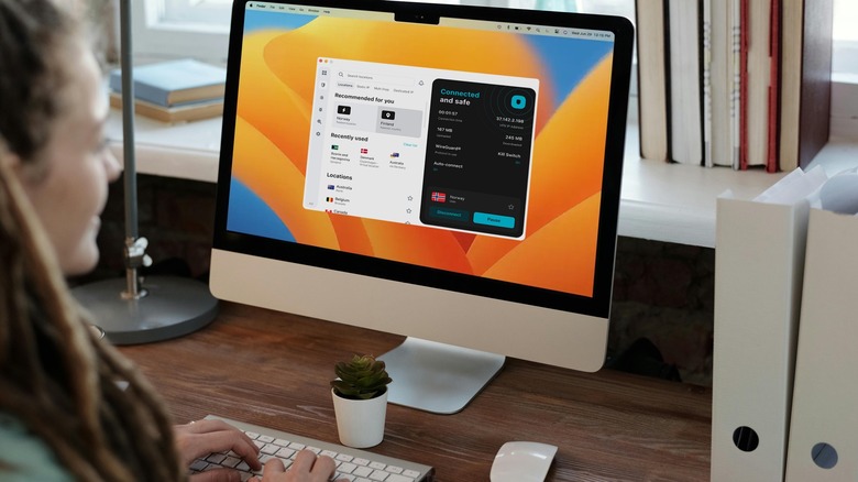 Computer screen with surfshark