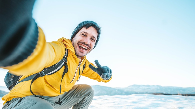 smiling hiker