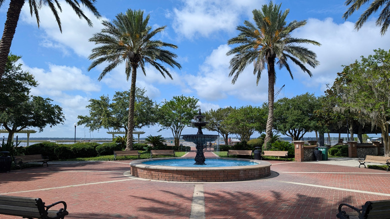 View of waterfront park, City of St. Marys, Georgia