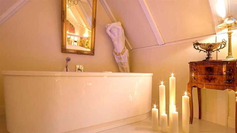 Romantic bath with candles